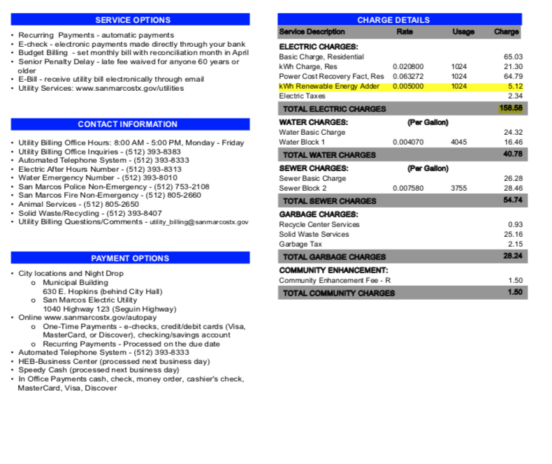 City of San Marcos Electric Utility to start Renewable Energy Credit