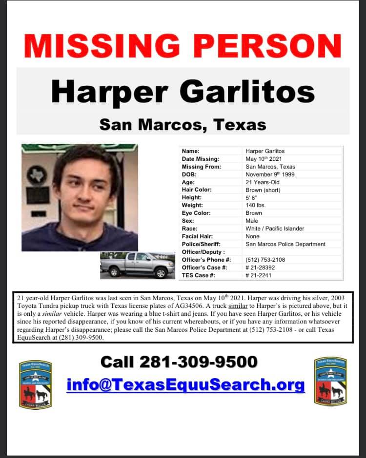 Search continues for Harper Garlitos, missing Texas State student ...
